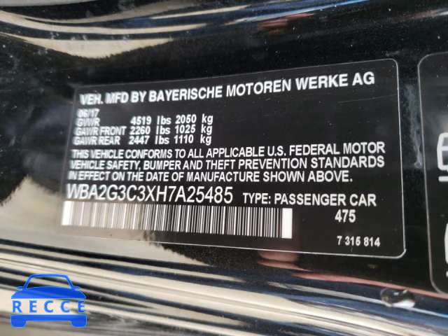2017 BMW M240XI WBA2G3C3XH7A25485 зображення 9