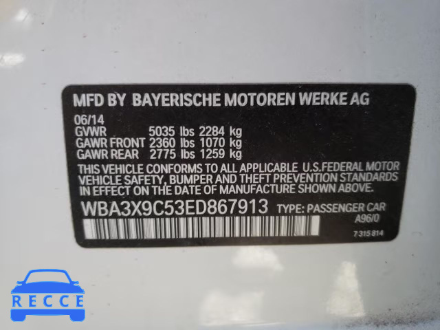 2014 BMW 335 XIGT WBA3X9C53ED867913 image 9
