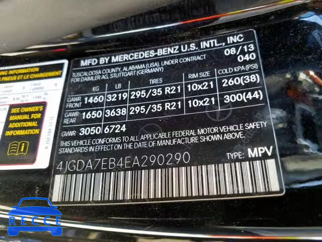 2014 MERCEDES-BENZ ML 63 AMG 4JGDA7EB4EA290290 зображення 9