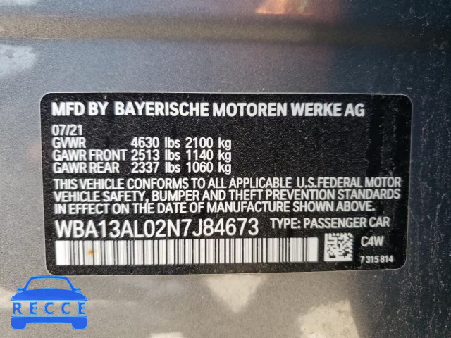 2022 BMW M235XI WBA13AL02N7J84673 зображення 9