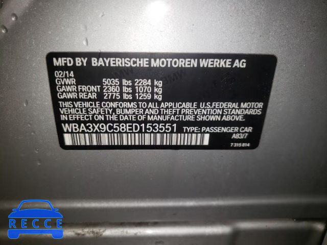 2014 BMW 335 XIGT WBA3X9C58ED153551 зображення 9