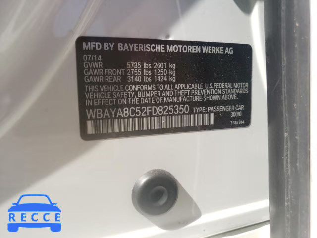 2015 BMW 750I WBAYA8C52FD825350 зображення 9