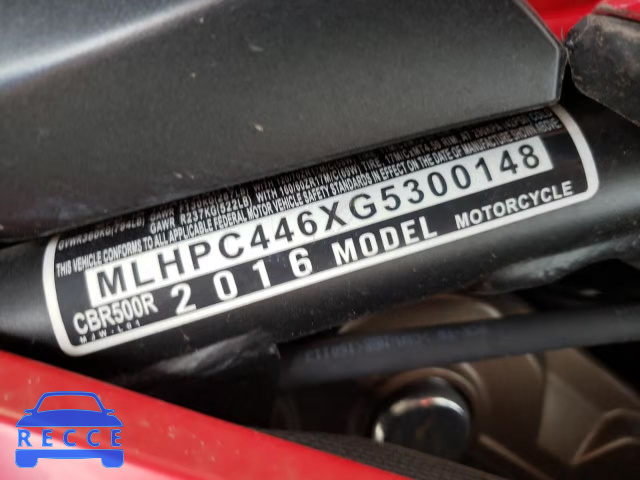 2016 HONDA CBR500R MLHPC446XG5300148 image 9