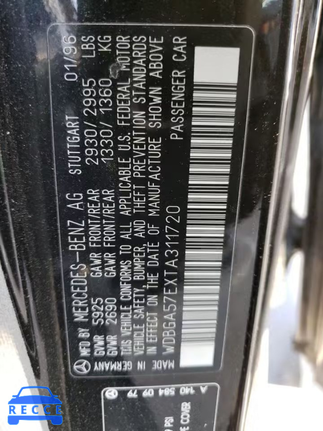 1996 MERCEDES-BENZ S 600 WDBGA57EXTA311720 Bild 9