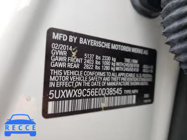 2014 BMW X3 XDRIVE 5UXWX9C56E0D38545 image 9