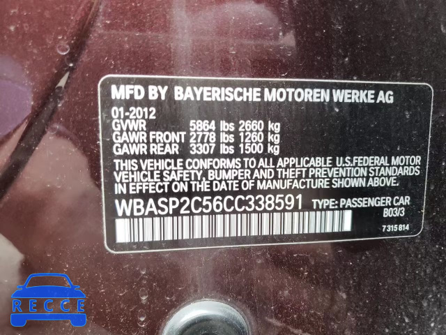 2012 BMW 535 XIGT WBASP2C56CC338591 image 9
