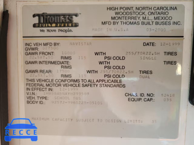 2000 INTERNATIONAL 3000 3800 1HVBBABNXYH293589 image 9