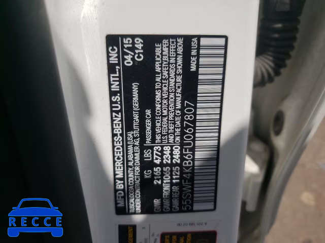 2015 MERCEDES-BENZ C CLASS 55SWF4KB6FU067807 image 9