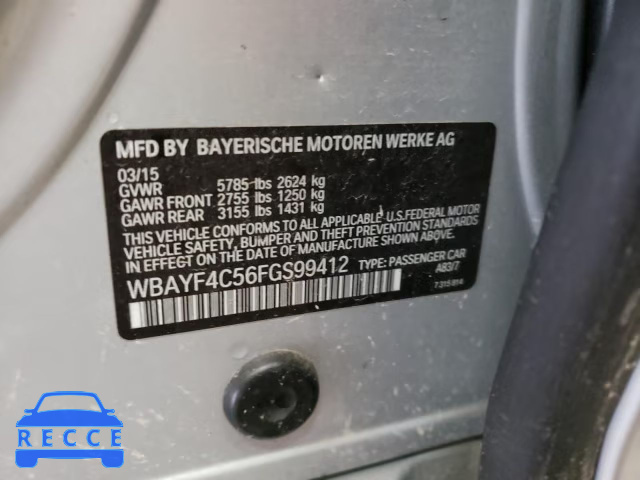 2015 BMW 740 LXI WBAYF4C56FGS99412 image 9