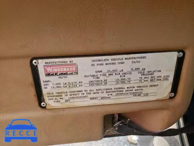 2000 FORD WINNEBAGO 1FCNF53S7Y0A09322 image 8