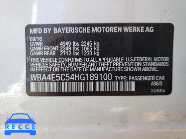 2017 BMW 440XI GRAN WBA4E5C54HG189100 Bild 9