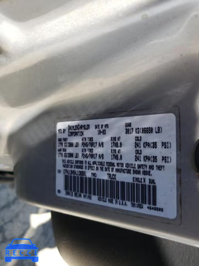 2004 DODGE RAM 1D7HU18N54J136501 зображення 9
