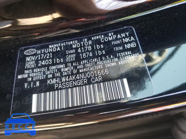 2022 HYUNDAI ELANTRA N KMHLW4AK4NU001666 image 9