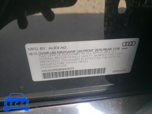 2014 AUDI A8 QUATTRO WAUA2AFD8EN003072 image 9