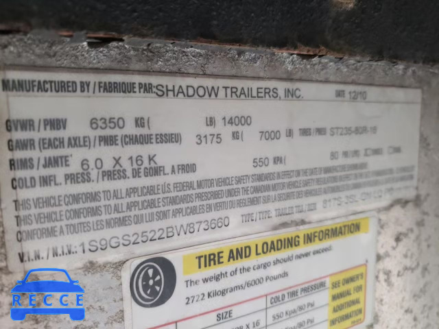 2011 MISC TRAILER 1S9GS2522BW873660 Bild 9