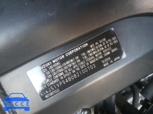 2008 SUZUKI DL650 A JS1VP54B082100703 image 9