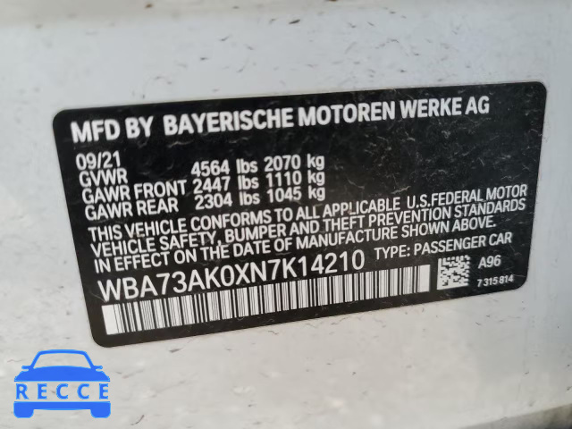 2022 BMW 228XI WBA73AK0XN7K14210 зображення 9