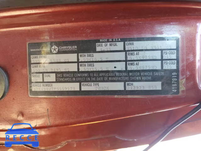 1985 DODGE W-SERIES W 1B7KW34W7FS669578 image 9