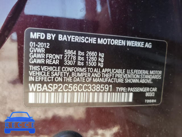 2012 BMW 535 XIGT WBASP2C56CC338591 Bild 9