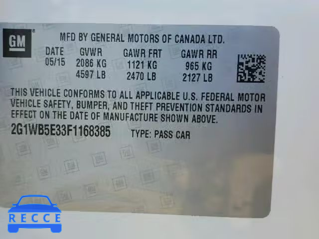 2015 CHEVROLET IMPALA LIM 2G1WB5E33F1168385 image 8
