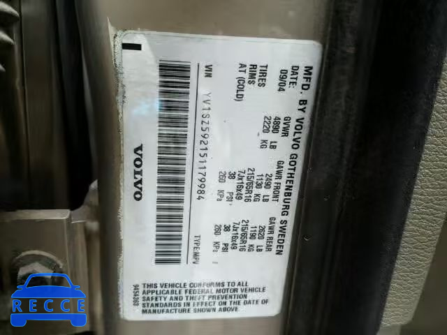 2005 VOLVO XC70 YV1SZ592151179984 image 9