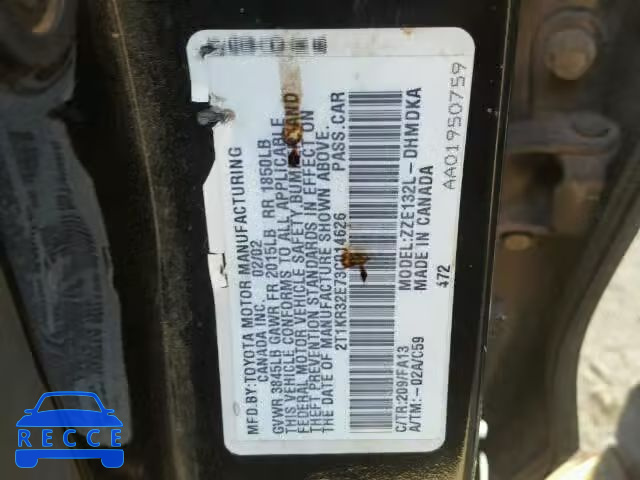 2003 TOYOTA MATRIX 2T1KR32E73C014626 Bild 9