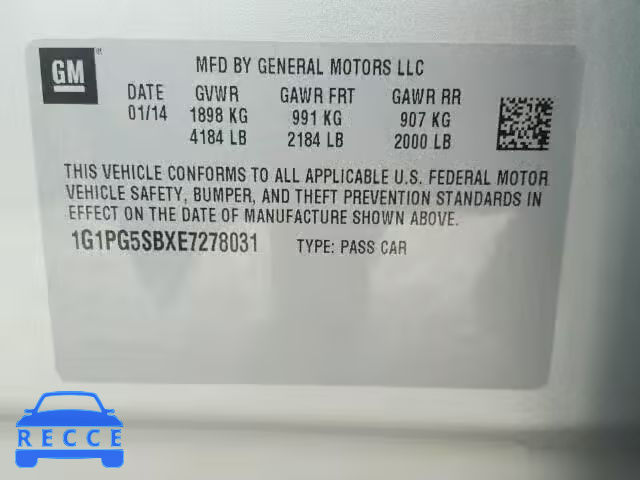 2014 CHEVROLET CRUZE LTZ 1G1PG5SBXE7278031 image 9