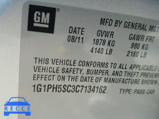 2012 CHEVROLET CRUZE LTZ 1G1PH5SC3C7134162 image 9