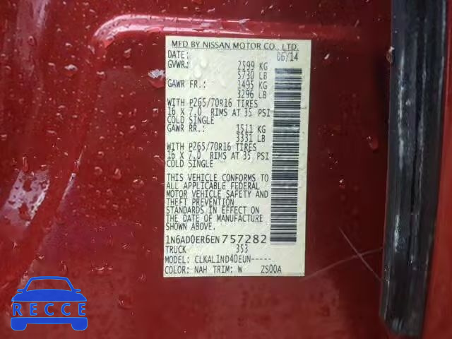 2014 NISSAN FRONTIER S 1N6AD0ER6EN757282 image 9
