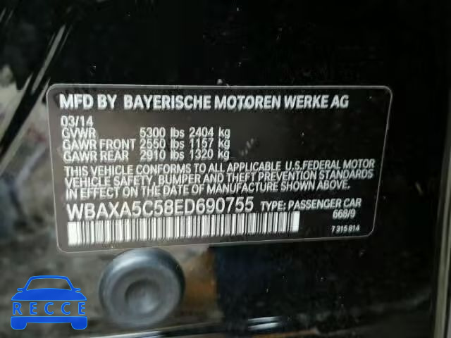 2014 BMW 535D WBAXA5C58ED690755 image 9