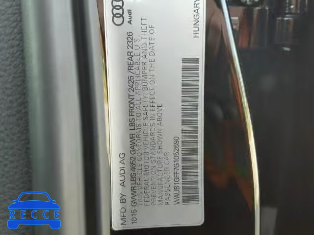 2016 AUDI S3 PREMIUM WAUB1GFF7G1052690 image 9