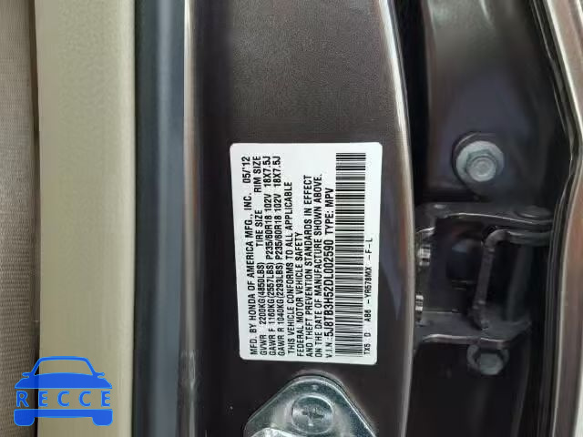 2013 ACURA RDX TECHNO 5J8TB3H52DL002590 зображення 9