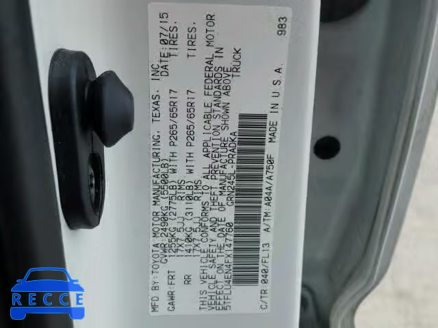 2015 TOYOTA TACOMA DOU 5TFLU4EN4FX147760 image 9