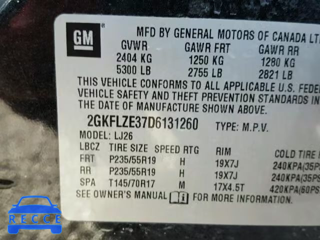 2013 GMC TERRAIN DE 2GKFLZE37D6131260 Bild 9