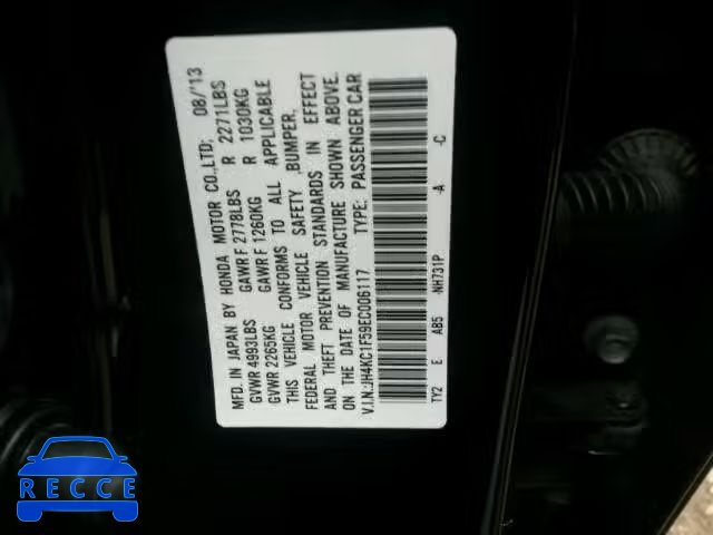 2014 ACURA RLX TECH JH4KC1F59EC006117 image 9