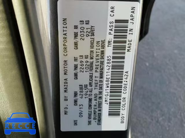 2014 MAZDA 6 GRAND TO JM1GJ1W68E1142885 image 8