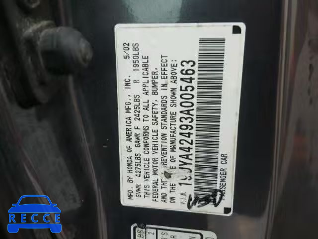 2003 ACURA 3.2 CL 19UYA42493A005463 image 9