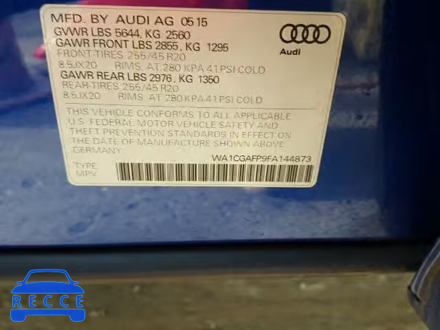 2015 AUDI SQ5 PREMIU WA1CGAFP9FA144873 зображення 9