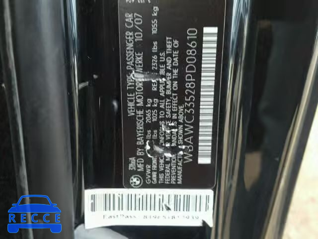2008 BMW 328XI WBAWC33528PD08610 зображення 9