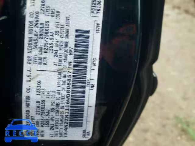 1998 NISSAN QUEST XE/G 4N2ZN1116WD808857 Bild 9