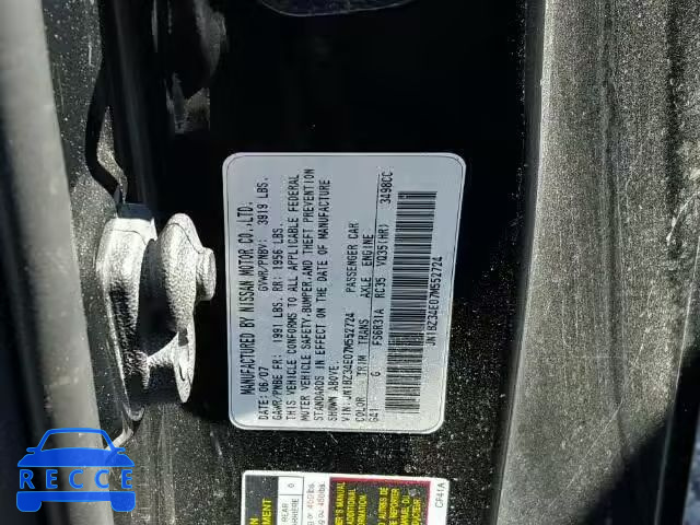 2007 NISSAN 350Z JN1BZ34E07M552724 image 9