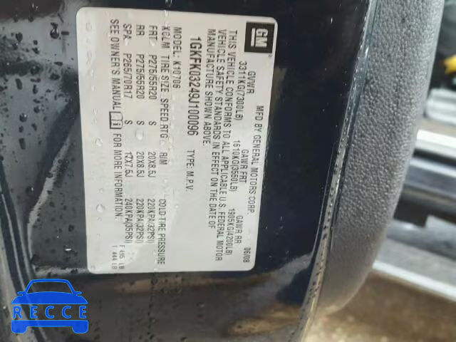 2009 GMC YUKON DENA 1GKFK03249J100096 image 9