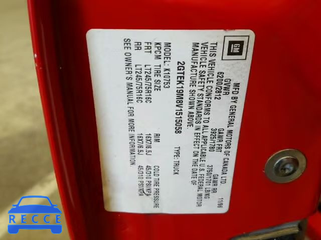 1997 GMC SIERRA K15 2GTEK19M8V1515058 image 9