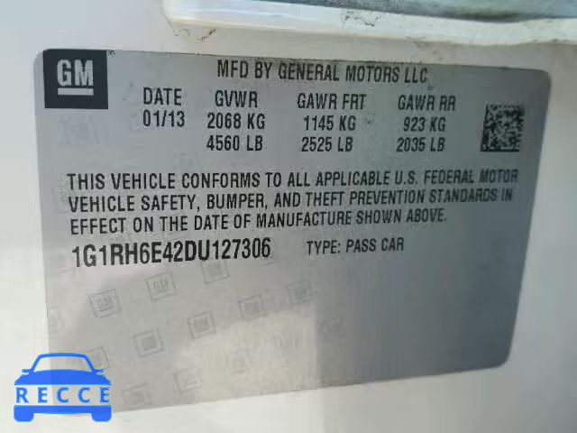 2013 CHEVROLET VOLT 1G1RH6E42DU127306 image 9