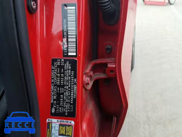 2012 KIA RIO LX KNADM4A39C6049749 image 9