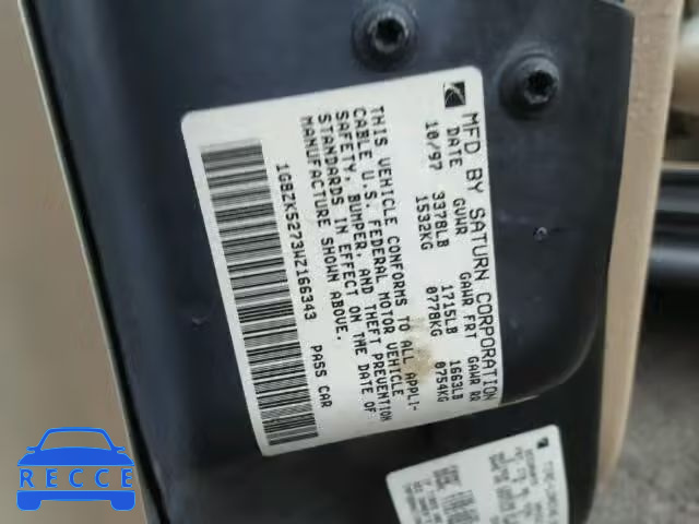 1998 SATURN SL 1G8ZK5273WZ166343 зображення 9