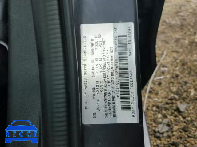 2015 MAZDA 6 TOURING JM1GJ1V57F1206764 image 9