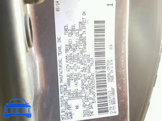 2014 TOYOTA TUNDRA DOU 5TFUW5F15EX359145 зображення 9