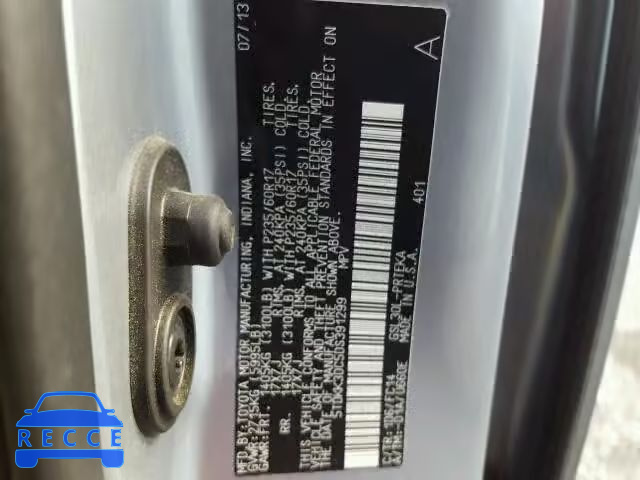 2013 TOYOTA SIENNA LE 5TDKK3DC5DS391299 image 9
