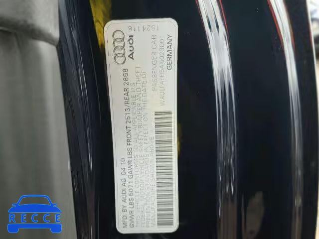 2010 AUDI A5 QUATTRO WAULFAFH5AN023001 image 9